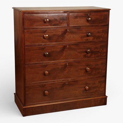 Lot 389 - A mid 19th century mahogany chest of drawers,...