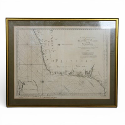 Lot 390 - A French map of the Strait of Dover, circa...