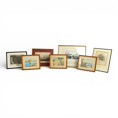 Lot 632 - A collection of prints and watercolours...