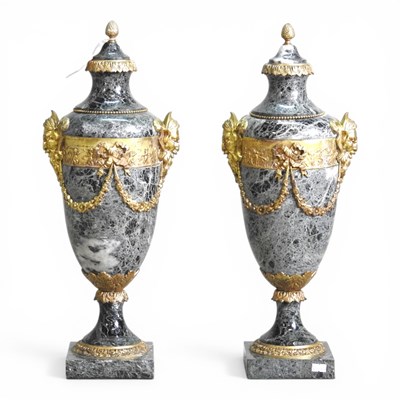 Lot 112 - A pair of large continental gilt mounted...