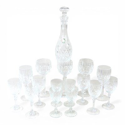 Lot 637 - A collection of cut crystal glasses, to...