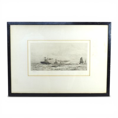 Lot 182 - William Lionel Wyllie, 1851-1931, Battleships...