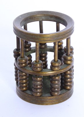 Lot 221 - A Chinese miniature bronze abacus