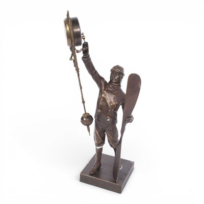 Lot 378 - A modern bronze mystery clock, in the form of...
