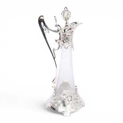 Lot 83 - A modern WMF style glass claret jug, of Art...
