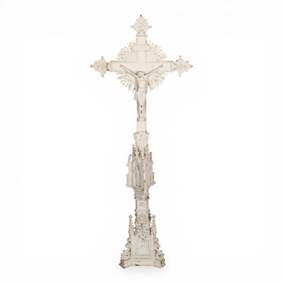 Lot 115 - A large 19th/20th century gothic white painted...