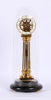 Lot 102 - A large and impressive brass clock, having an...