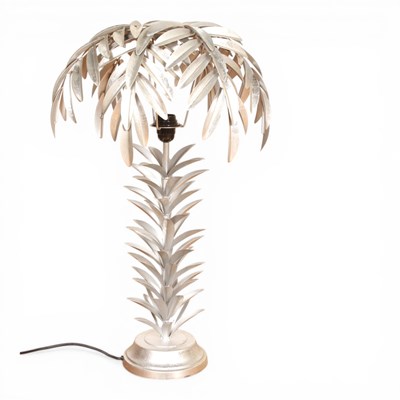 Lot 137 - A silver painted metal palm tree table lamp, h....