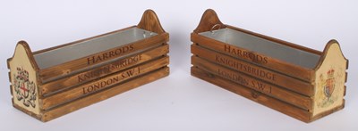 Lot 637 - A pair of Harrods wooden planters/boxes