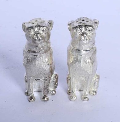 Lot 87 - A pair of silver plated salt and pepper...