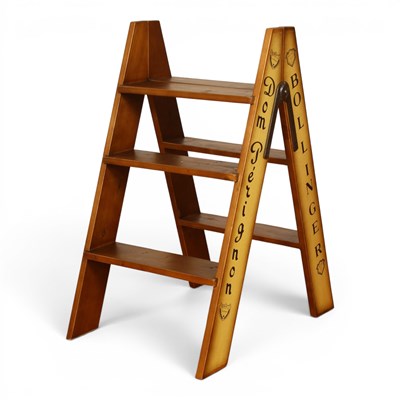 Lot 511 - A wooden champagne ladder, h.85cm