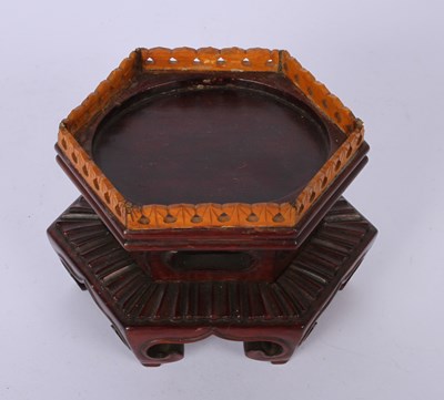 Lot 277 - A late Qing Chinese hardwood and sandalwood...