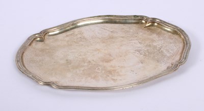 Lot 33 - A continental silver tray, of quatrefoil form,...