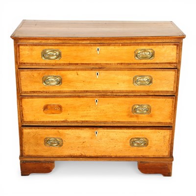 Lot 628 - A 19th century mahogany chest of drawers with...