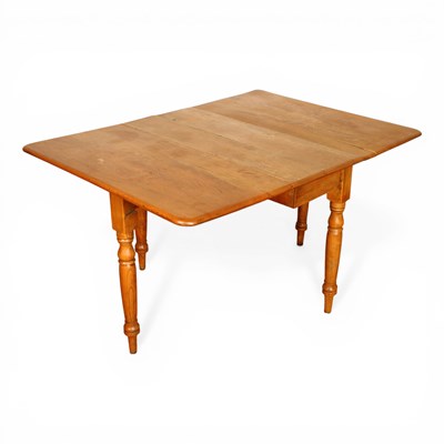 Lot 668 - A 19th century elm drop leaf table on turned...