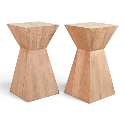 Lot 271 - A pair of reclaimed elm plinth bases, of...