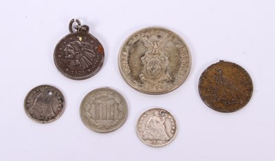 Lot 96 - A collection of coins including an 1867 3 cent...