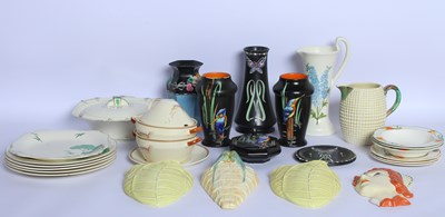 Lot 198 - A collection of Art Deco ceramics to include...