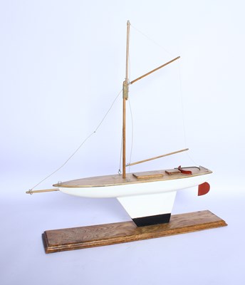 Lot 209 - A scratch built model pond yacht, mounted on a...