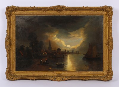 Lot 275 - Joseph Paul (British, 1804-1884), Moonlight...