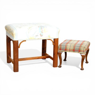 Lot 691 - A Georgian style mahogany stool, 37x45cm,...