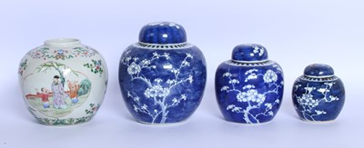 Lot 160 - A Chinese famille verte porcelain ginger jar,...