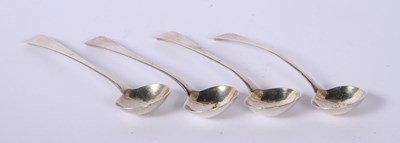Lot 79 - A set of four George III silver mustard spoons,...