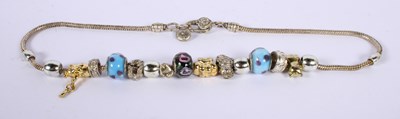Lot 78 - A Pandora necklace with glass beads and white...