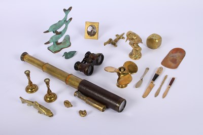 Lot 246 - A collection of brass and bronze curiosities...