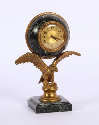 Lot 181 - A French Empire revival desk clock, gilt metal...