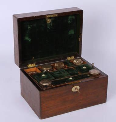 Lot 182 - A 19th century rosewood vanity case, the lid...