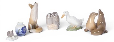 Lot 167 - A collection of six Royal Copenhagen porcelain...