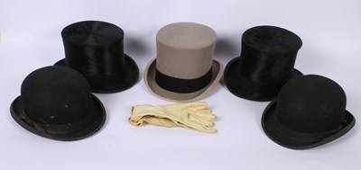 Lot 213 - A Christy's London fur felt top hat, together...