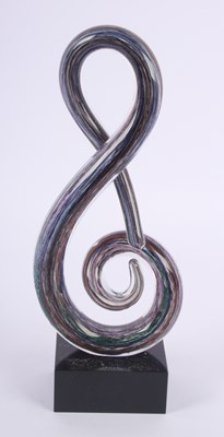 Lot 121 - A Murano style coloured glass swirl sculpture,...