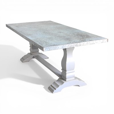 Lot 180 - A modern painted refectory dining table, with...