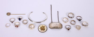 Lot 53 - A collection of rings with other silver and...