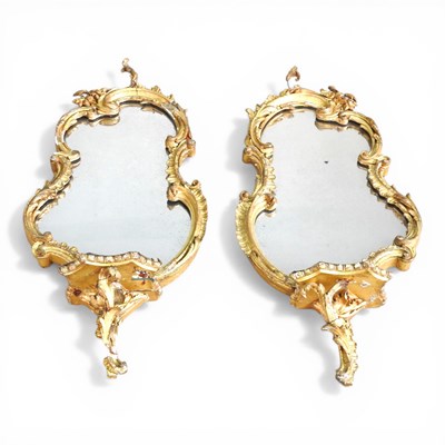 Lot 711 - A pair of 19th century gilt framed wall...