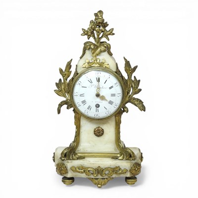 Lot 102 - A 19th century French gilt metal and alabaster...