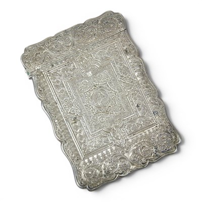 Lot 4 - A Victorian silver visiting card case, of...