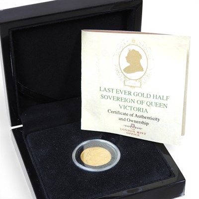 Lot 23 - The Last Ever Gold half Sovereign of widowed...