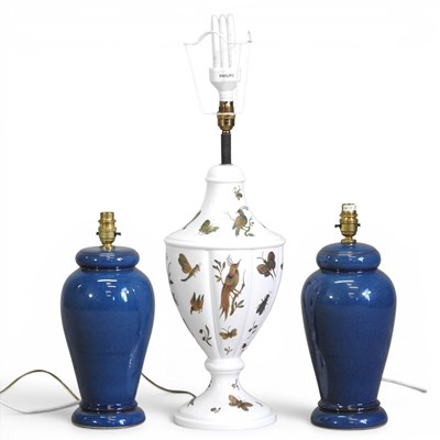 Lot 671 - A modern Capodimonte table lamp, 72cm high,...