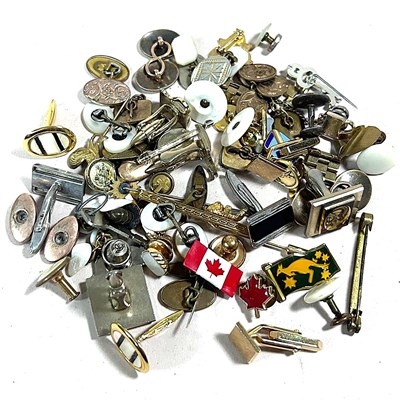Lot 443 - A collection of cufflinks, to include gold...