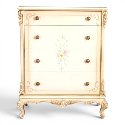 Lot 660 - A white painted Silik chest of drawers, with a...
