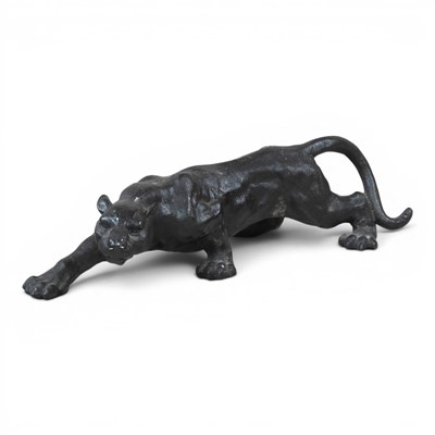 Lot 141 - A painted cast iron sculpture of a hunting...