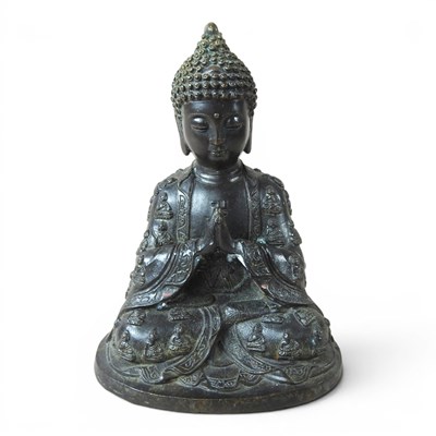 Lot 45 - A Thai patinated bronze statue of Buddha, 20th...