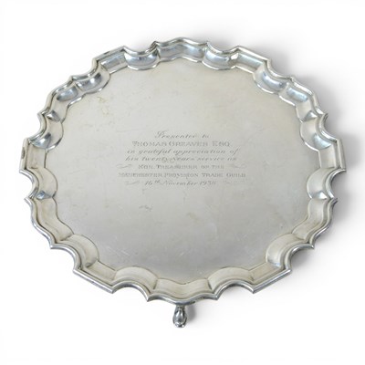 Lot 1 - An early 20th century silver salver, of...