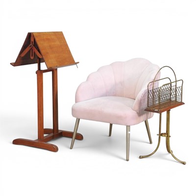 Lot 716 - An Art Deco style pink upholstered cocktail...