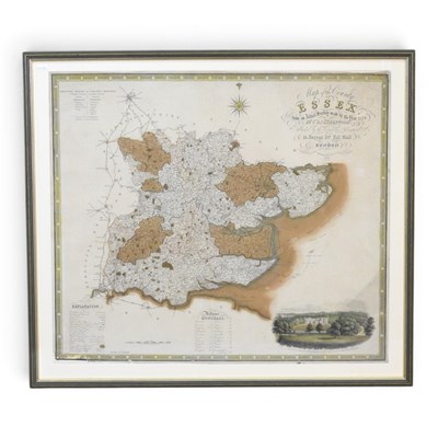 Lot 351 - A 19th century hand coloured engraved map of...