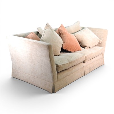Lot 456 - A modern cream upholstered sofa, with cushions