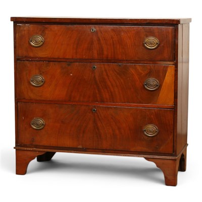 Lot 655 - A 19th century mahogany chest of drawers with...